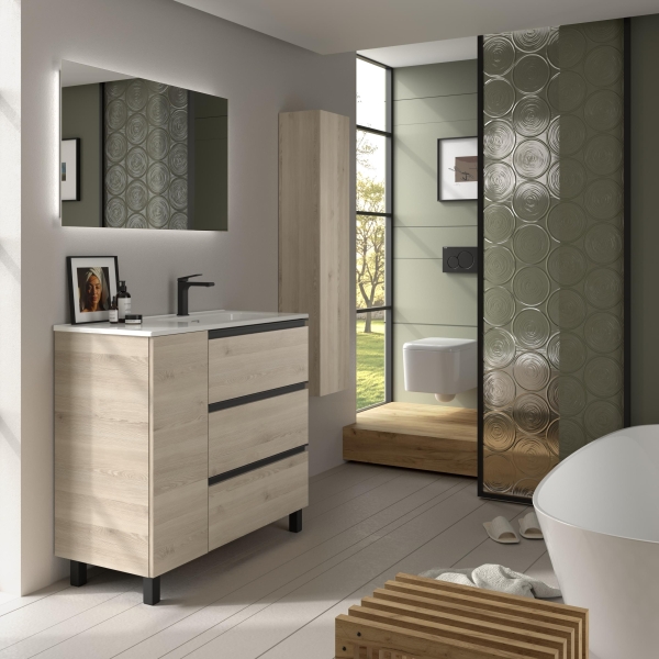 SALGAR BEQUIA METAL PLUS Mueble de baño 3C de 90+puerta Lavabo Constanza - Imagen 7