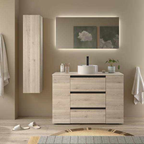 SALGAR BEQUIA PLUS METAL Mueble de baño 3C de 90-120+puerta y Lavabo Lisboa - Imagen 8