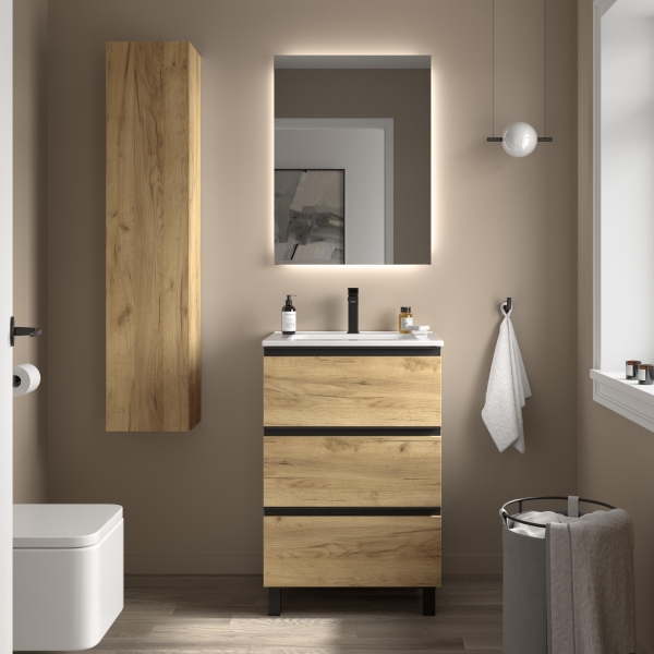 SALGAR BEQUIA METAL 3C Mueble de baño 60-80-100-120 Lavabo Constanza - Imagen 3