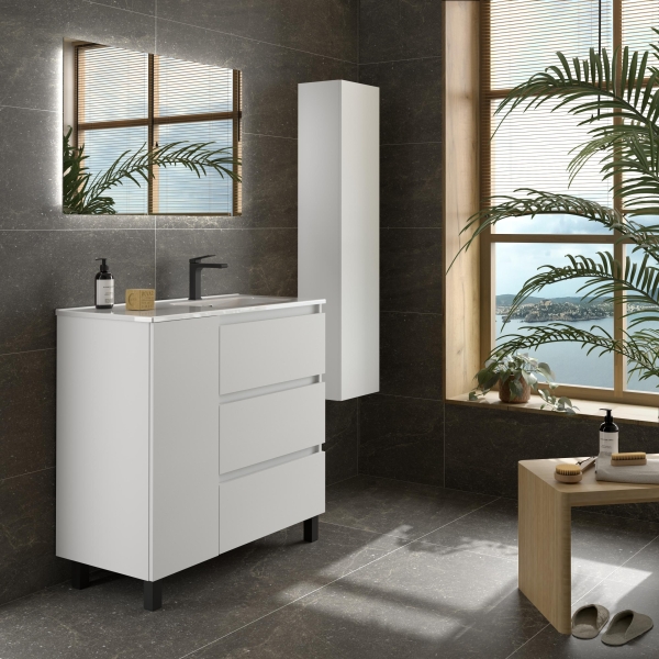 SALGAR BEQUIA PLUS Mueble de baño 3C de 90+puerta Lavabo Constanza - Imagen 8