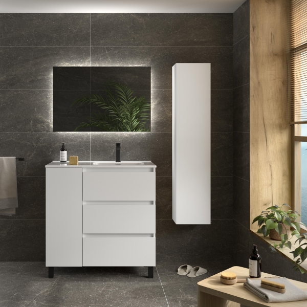 SALGAR BEQUIA PLUS Mueble de baño 3C de 90+puerta Lavabo Constanza - Imagen 7