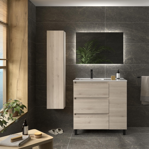 SALGAR BEQUIA PLUS Mueble de baño 3C de 90+puerta Lavabo Constanza - Imagen 3