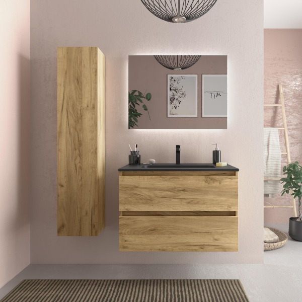 SALGAR BEQUIA Mueble de baño 60-80-100 Lavabo Constanza  Negro Mate - Imagen 8