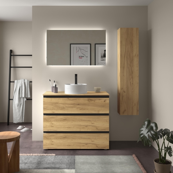 SALGAR BEQUIA METAL 3C o 6C Mueble de baño 60-80-100-120 Lavabo Lisboa - Imagen 4