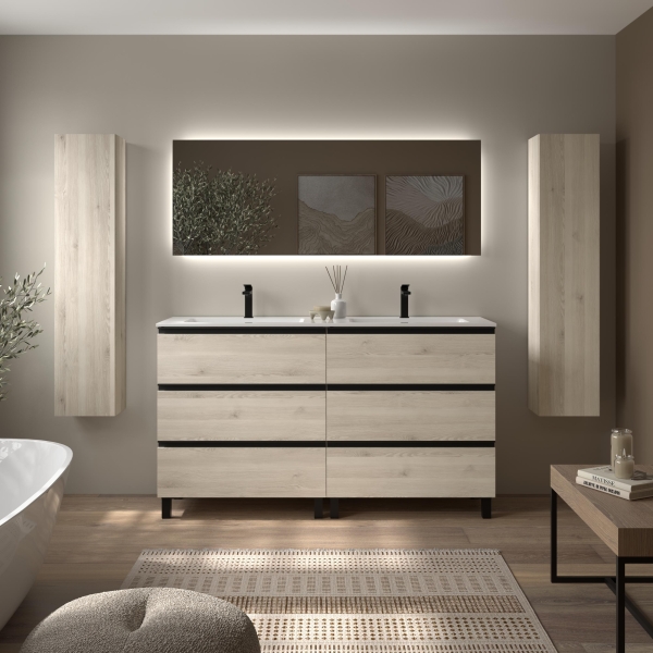 SALGAR BEQUIA METAL Mueble de baño 6C 160 Lavabo Vilna. - Imagen 1