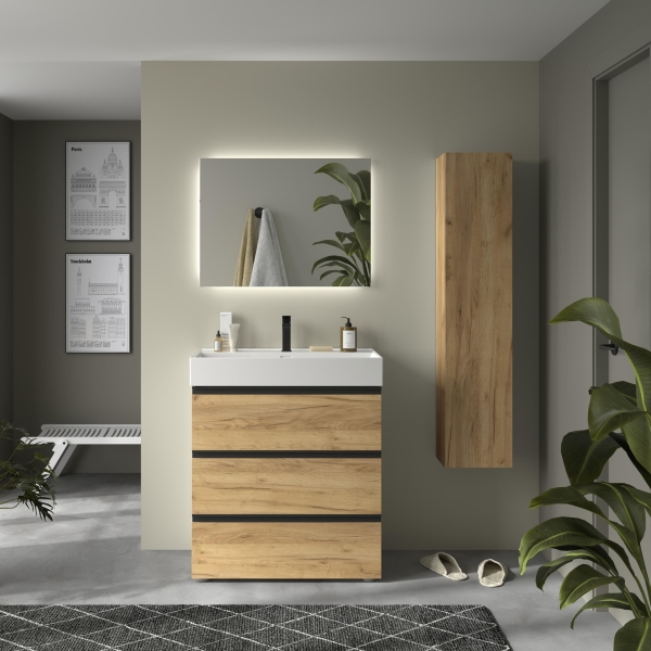 SALGAR BEQUIA 3C Mueble de baño 80-100-120 Lavabo Venetto - Imagen 3