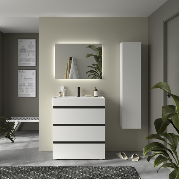 SALGAR BEQUIA 3C Mueble de baño 80-100-120 Lavabo Venetto - Imagen 1