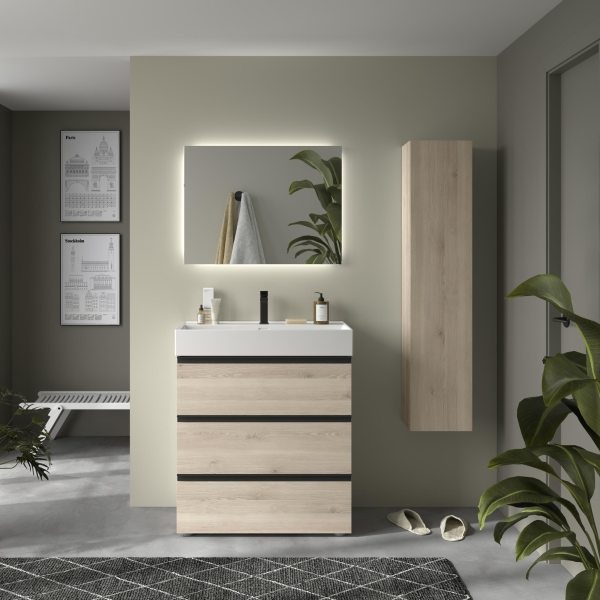 SALGAR BEQUIA 3C Mueble de baño 80-100-120 Lavabo Venetto - Imagen 2