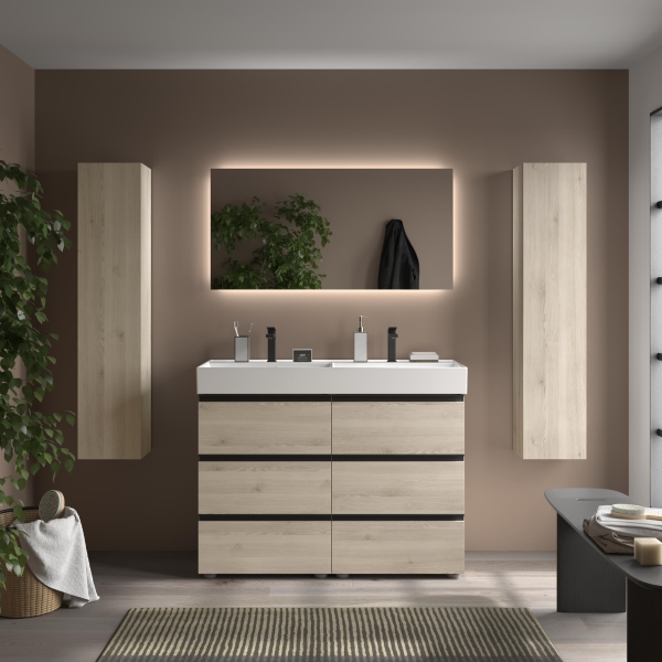 SALGAR BEQUIA 3C Mueble de baño 80-100-120 Lavabo Venetto - Imagen 5