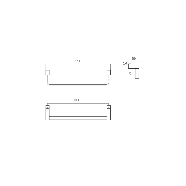 Barra Toallero para Mueble Black gun Metal Medimex - Imagen 2