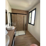 Mampara Angular 1f+1c + Lateral Kandy de Debaño Cromo, negra, blanca y oro mate Serie Baikal - Imagen 3