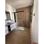 Mampara Angular 1f+1c + Lateral Kandy de Debaño Cromo, negra, blanca y oro mate Serie Baikal - Imagen 4