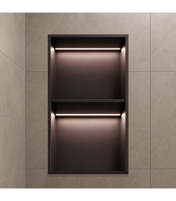 hornacina-para-bano-vertical-con-dos-estantes-black-gun-metal-con-luz-led-marshall.jpg Hornacina para baño vertical con dos estantes black gun metal con luz led Marshall - Imagen 1