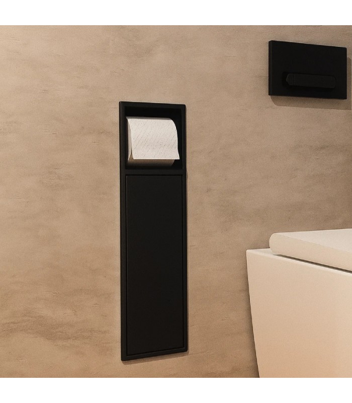 hornacina-vertical-con-escobillero-empotrado-y-portarrollos-negra-egean-1.jpg Hornacina vertical con escobillero empotrado y portarrollos Negra Egean