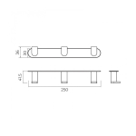 Percha triple acero S.316 Practic - Imagen 3