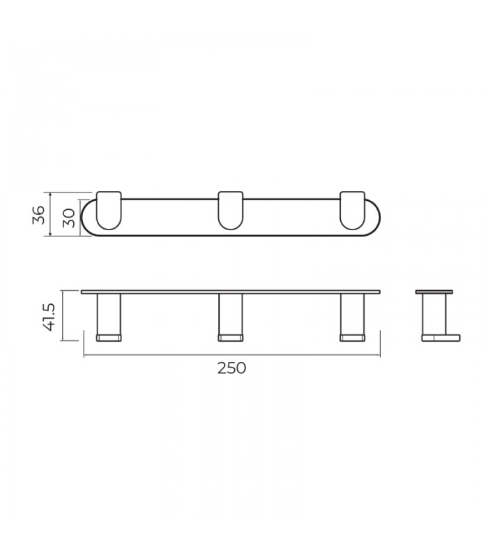 percha-triple-oro-cepillado-practic.jpg Percha triple oro cepillado Practic - Imagen 1