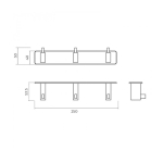 Percha triple oro cepillado Technic - Imagen 2