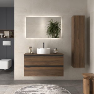 SALGAR BEQUIA METAL Mueble de baño suspendido 60-70-80-100 Lavabo opcional.