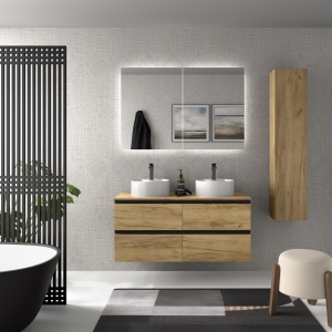 SALGAR BEQUIA METAL Mueble de baño suspendido 140 Lavabos opcionales. - Imagen 2