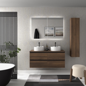 SALGAR BEQUIA METAL Mueble de baño suspendido 140 Lavabos opcionales. - Imagen 3
