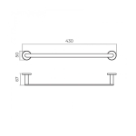 Toallero barra black gun metal Practic 40