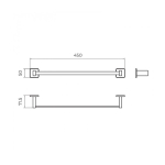 Toallero barra cromo Technic 40 - Imagen 3