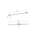 Toallero barra cromo Time 40 - Imagen 2