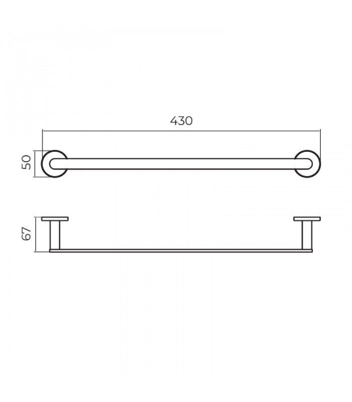 toallero-barra-negro-practic.jpg Toallero barra negro Practic 50 - Imagen 1