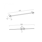 Toallero barra negro Time 40 - Imagen 3