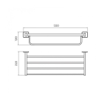 Toallero múltiple oro cepillado Technic