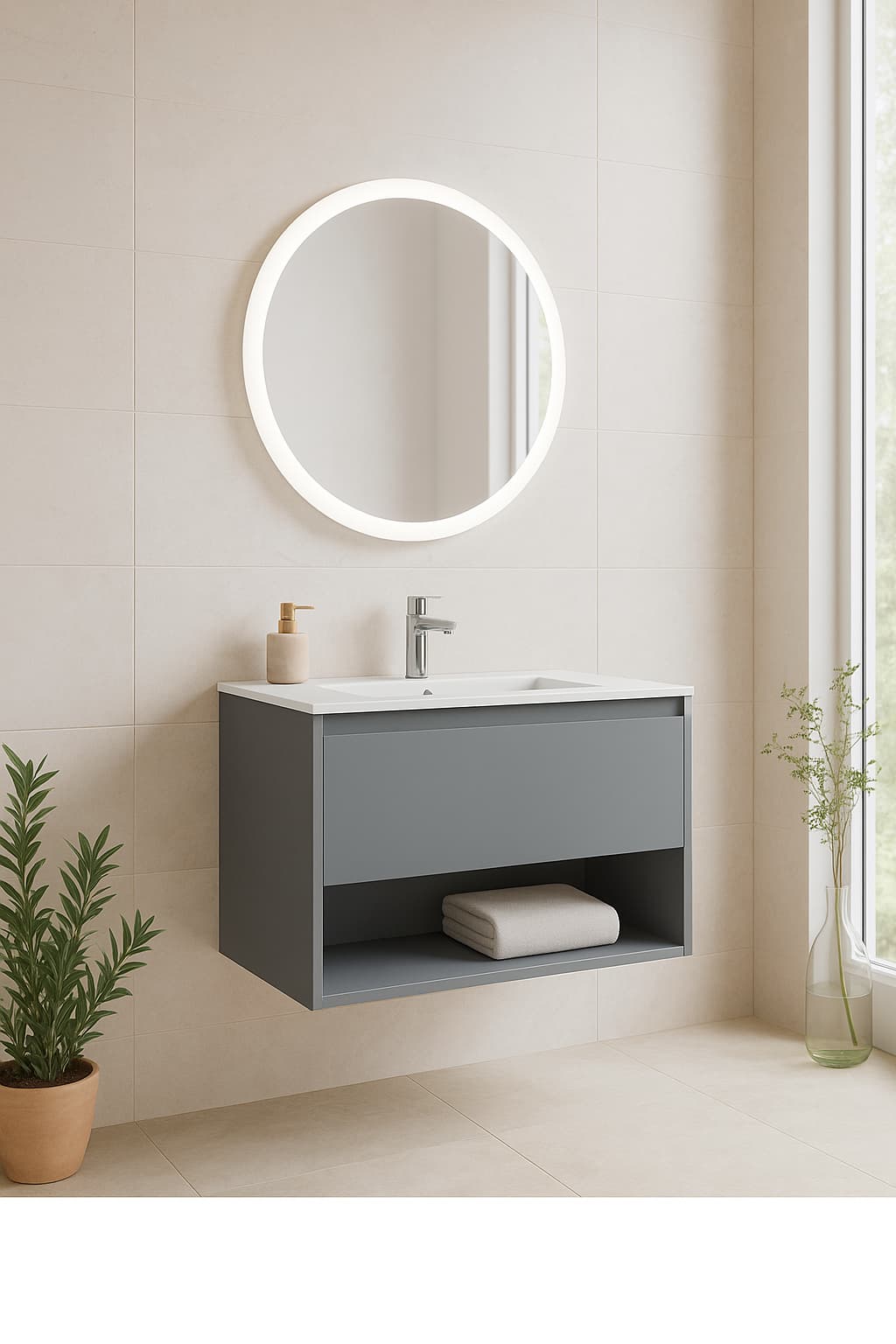 ChatGPT Image 21 oct 2025, 13_14_50 Mueble de baño suspendido Eleven 1C y 1 Hueco de Visobath