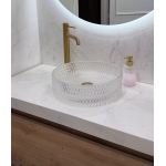 Encimera porcelánica para mueble de baño para lavabo sobreponer con faldón 4 cm - Imagen 4