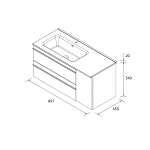 SALGAR BORN Mueble de baño suspendido 90+puerta Lavabo Constanza - Imagen 4