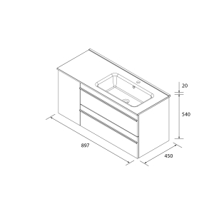 SALGAR BORN Mueble de baño suspendido 90+puerta Lavabo Constanza - Imagen 5
