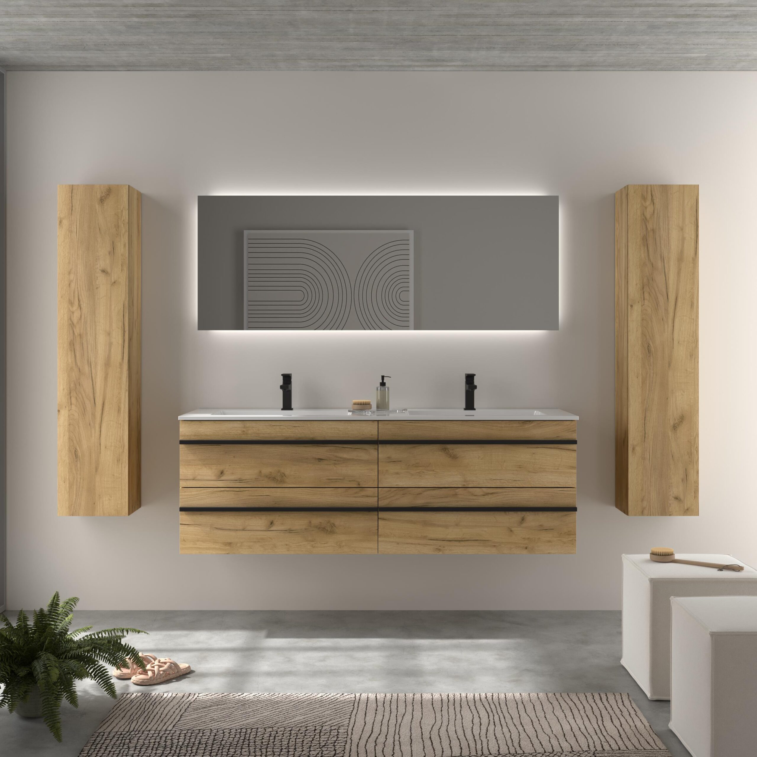 salgar-web-born-basic-amb-5-born-1600-afr-v1-rgb-v2 SALGAR BORN Mueble de baño suspendido 160 Lavabo Vilna Mineral Solid.