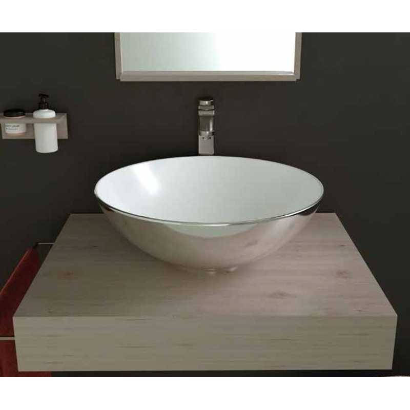 Lavabo Bol bicolor blanco/plata