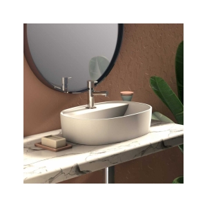 Lavabo Cerámica Furnas Blanco Brillo Sin Rebosadero 50×38 cm