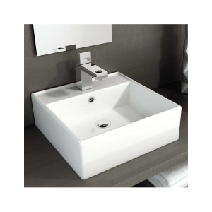 Lavabo Porcelana Libra Blanco Brillo Con Rebosadero 41x41cm