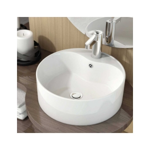 Lavabo Porcelana Round Mini Blanco Brillo Con Rebosadero Ø41