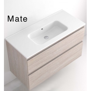 Lavabo ETNA porcelana BLANCO MATE 80-100-120 2s Sin orificio de para grifo