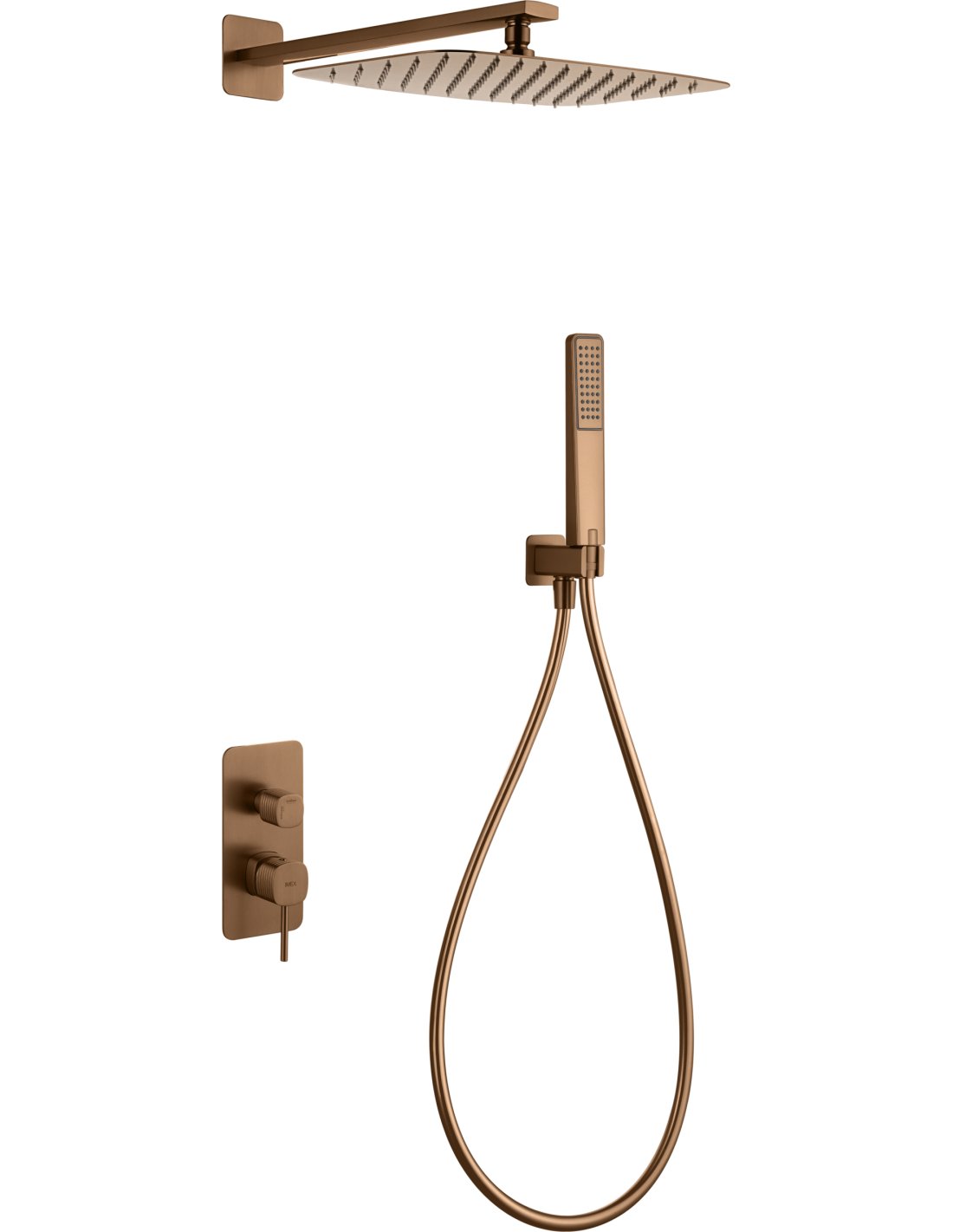 CONJUNTO DUCHA MONOMANDO EMPOTRADO FIRENZE ORO ROSA CEPILLADO GPF065/ORC CONJUNTO DUCHA MONOMANDO EMPOTRADO FIRENZE ORO ROSA CEPILLADO GPF065/ORC - Imagen 1
