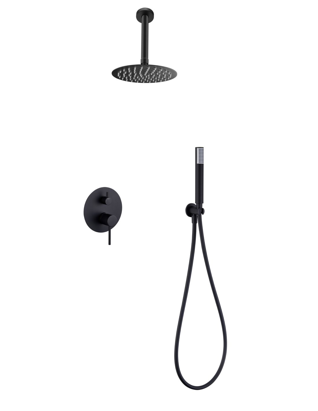 Conjunto de ducha monomando empotrado Tivoli / Monza negro mate GPT039/NG Conjunto de ducha monomando empotrado Tivoli / Monza negro mate GPT039/NG - Imagen 1
