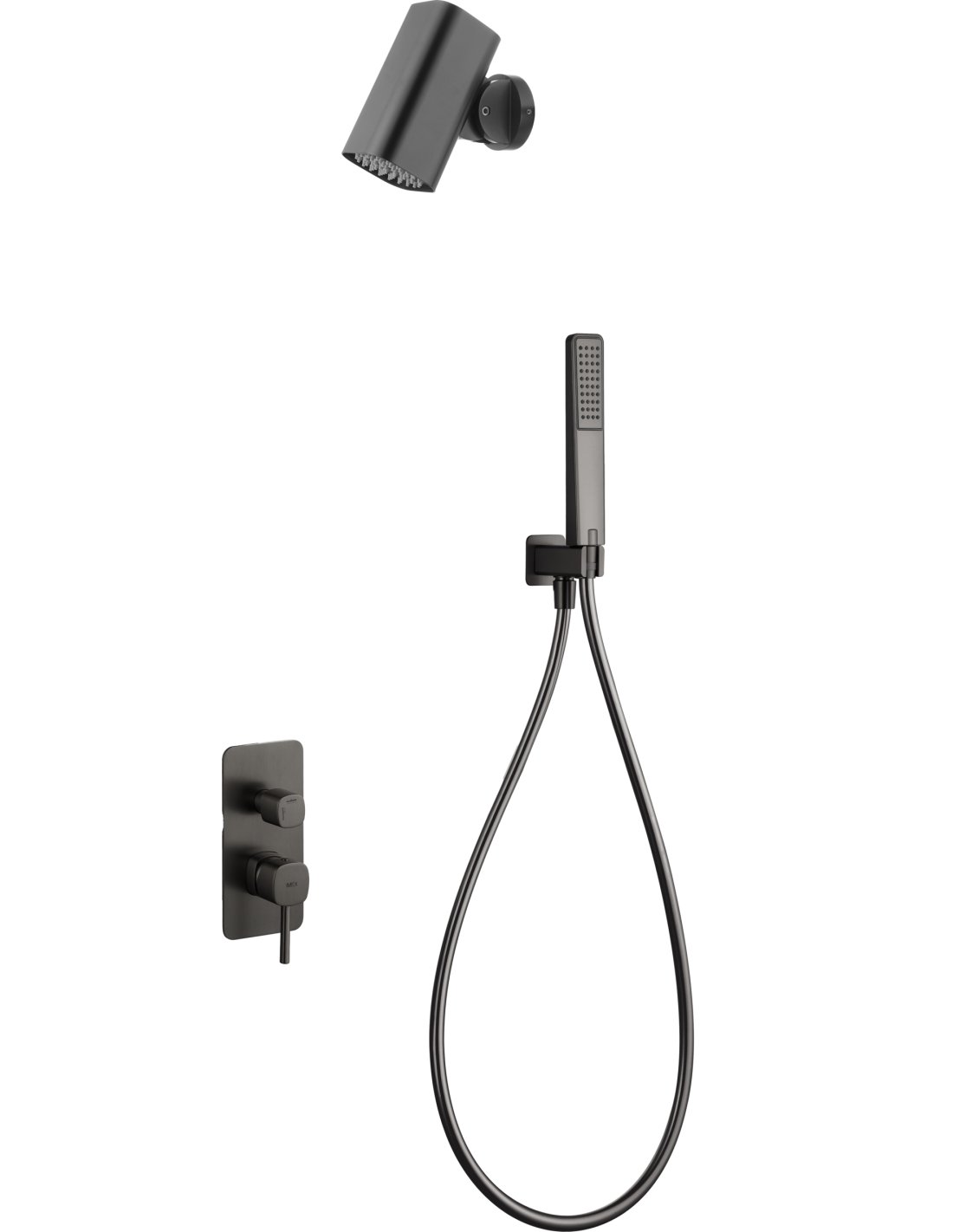 CONJUNTO DUCHA MONOMANDO EMPOTRADO TOSCANA CON ROCIADOR TUBE BLACK GUN METAL GPT064-T/BGM CONJUNTO DUCHA MONOMANDO EMPOTRADO TOSCANA CON ROCIADOR TUBE BLACK GUN METAL GPT064-T/BGM - Imagen 1