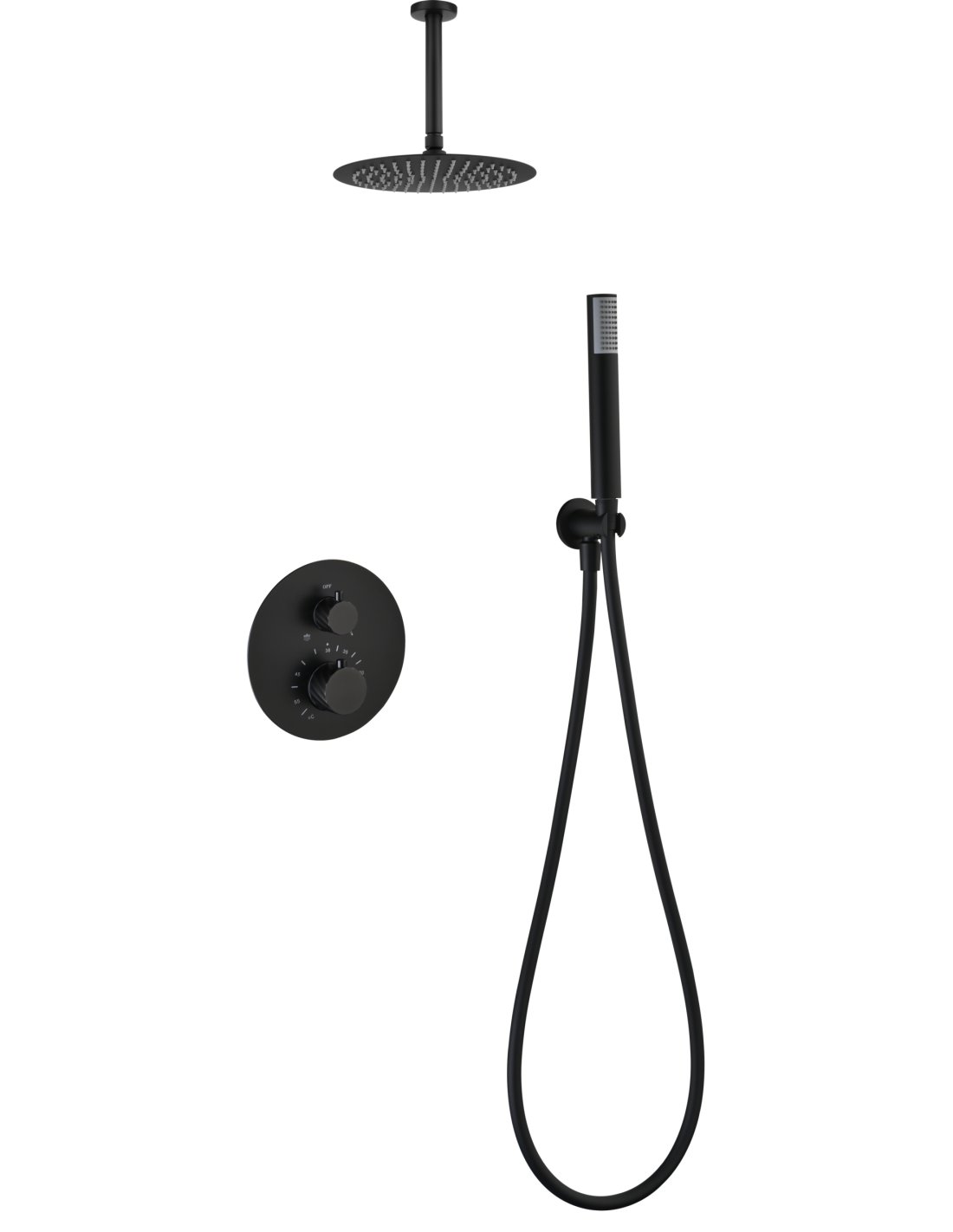 CONJUNTO DUCHA TERMOSTÁTICO EMPOTRADO PALAU NEGRO MATE GTP063/NG CONJUNTO DUCHA TERMOSTÁTICO EMPOTRADO PALAU NEGRO MATE GTP063/NG - Imagen 1
