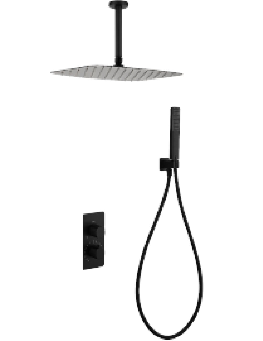 CONJUNTO DUCHA TERMOSTÁTICO EMPOTRADO SASSARI NEGRO MATE GTS069/NG CONJUNTO DUCHA TERMOSTÁTICO EMPOTRADO SASSARI NEGRO MATE GTS069/NG - Imagen 1