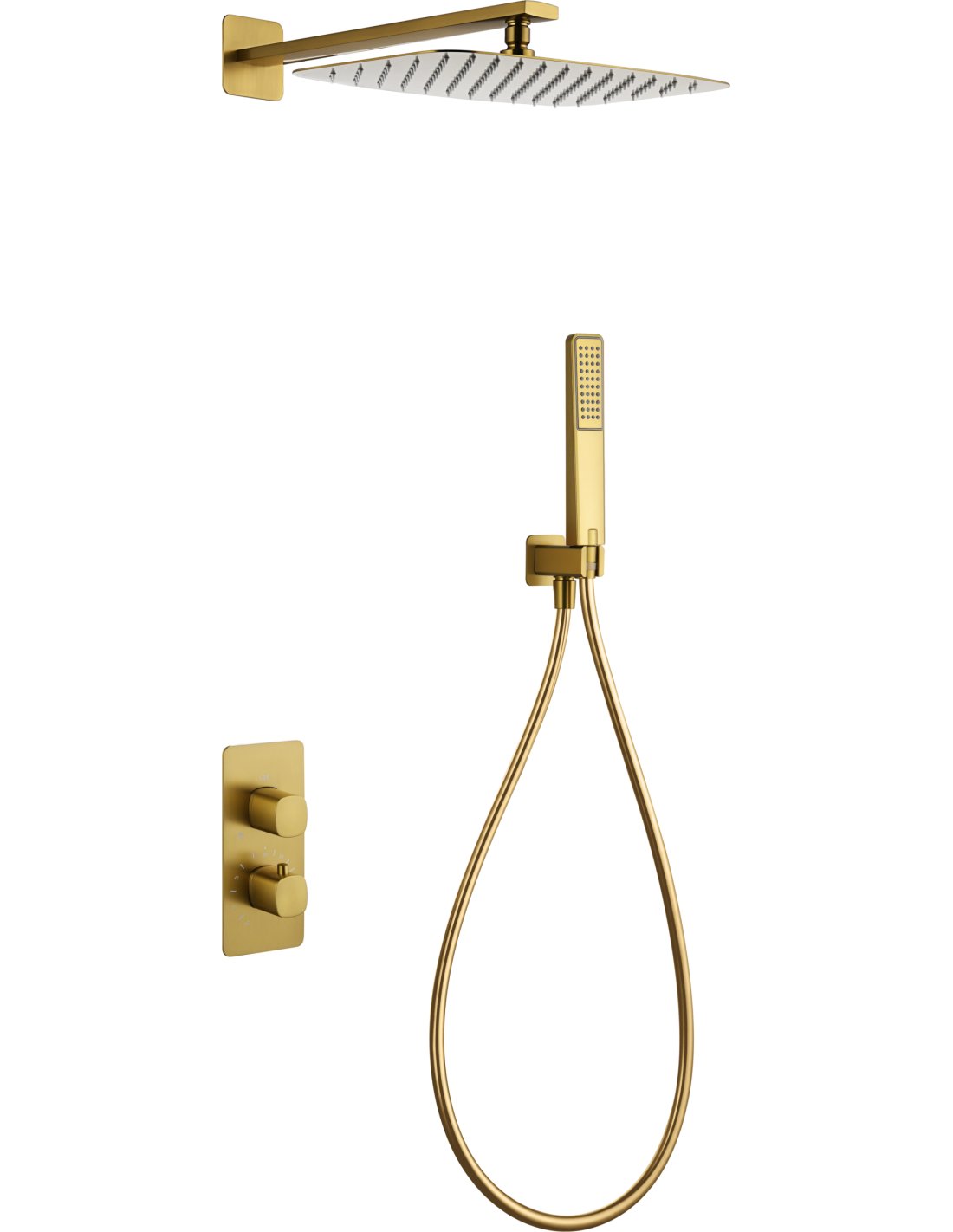 CONJUNTO DUCHA TERMOSTÁTICO EMPOTRADO TOSCANA ORO CEPILLADO GTT064/OC CONJUNTO DUCHA TERMOSTÁTICO EMPOTRADO TOSCANA ORO CEPILLADO GTT064/OC - Imagen 1